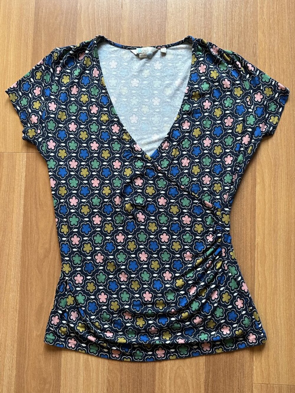 Boden Blossom Print Faux Wrap Floral Top – Size US 12 / UK 16